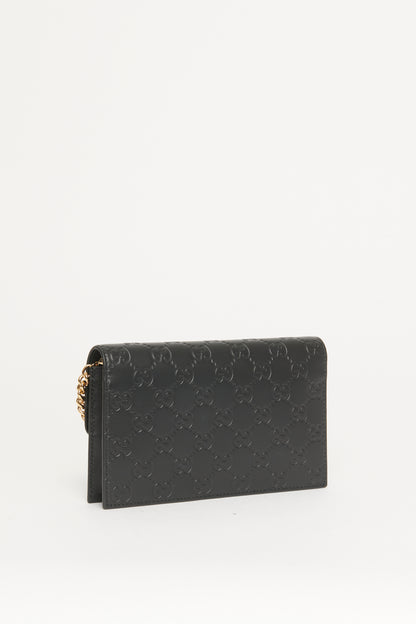 Black Guccissima Icon Chain Preonwed Wallet