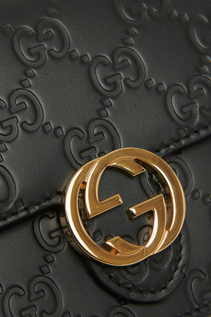 Black Guccissima Icon Chain Preonwed Wallet