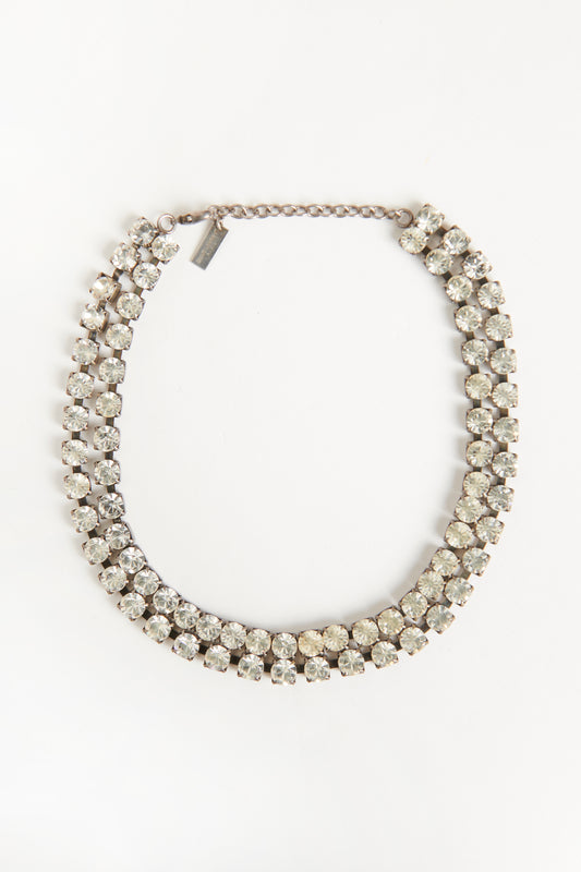 Metallic Crystal-embellished Preowned Chocker