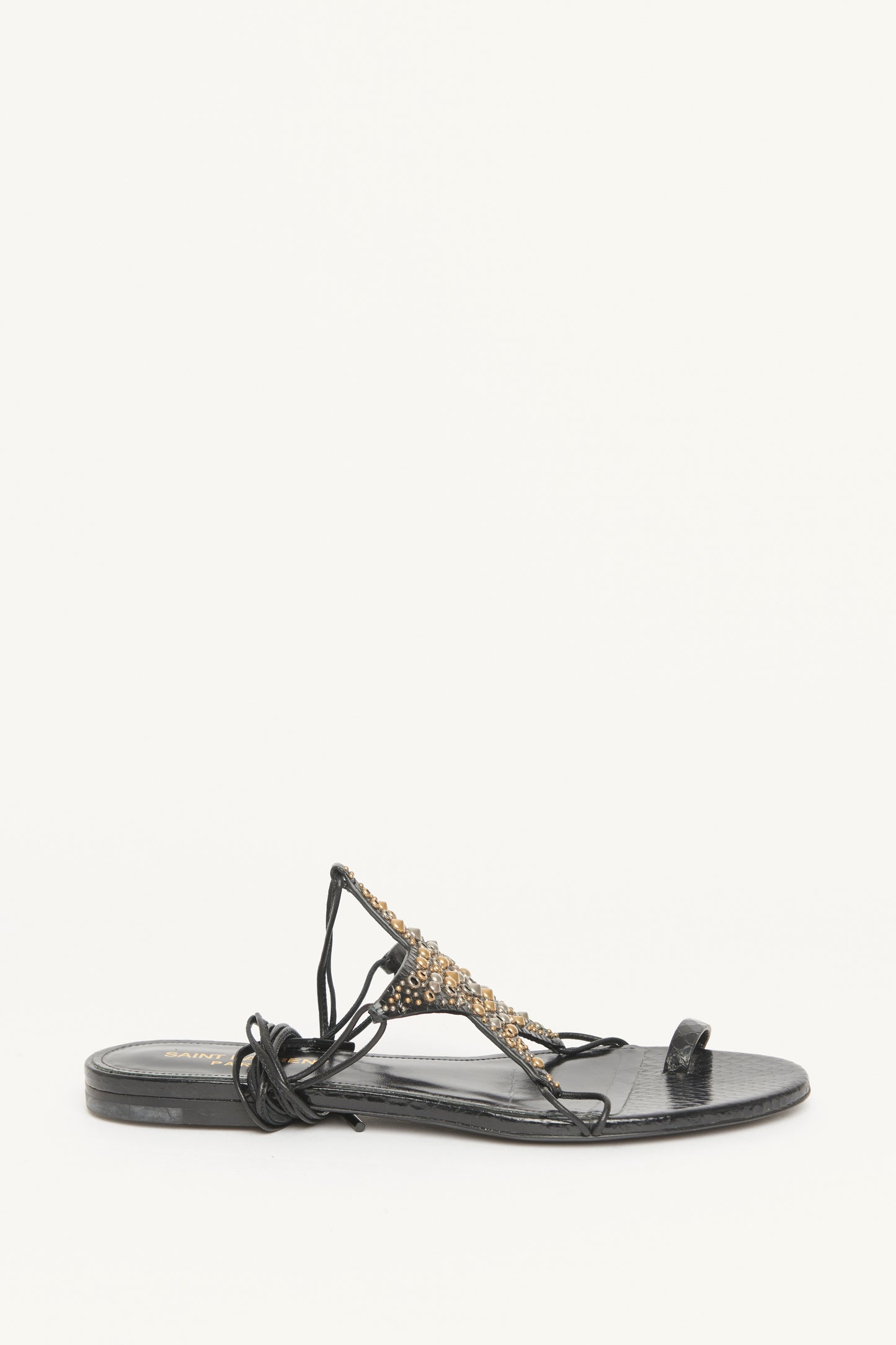 Black Studded Star Dust Preowned Sandals