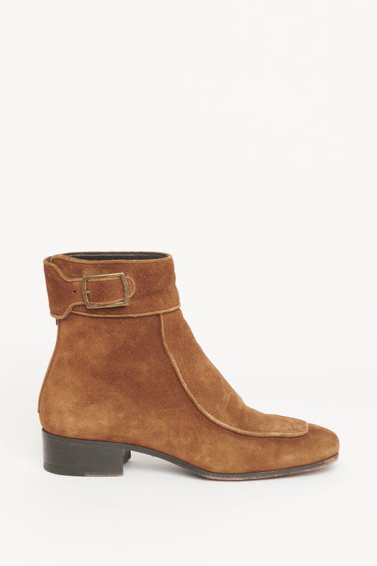 Brown Suede Miles Preowned Ankle Boot