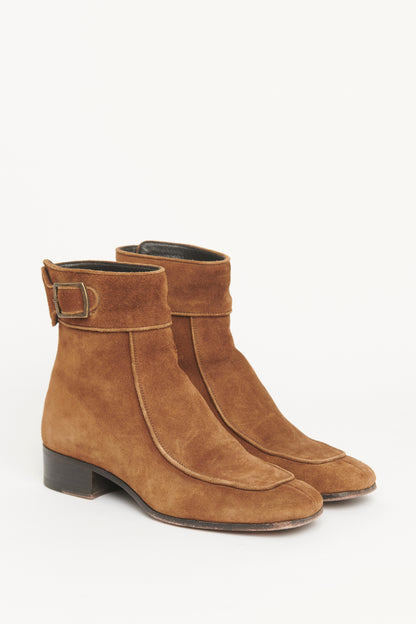 Brown Suede Miles Preowned Ankle Boot