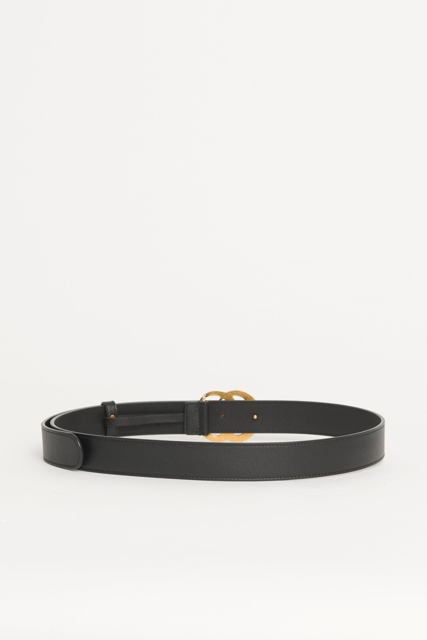 Black Leather Marmont Preowned Thin Belt