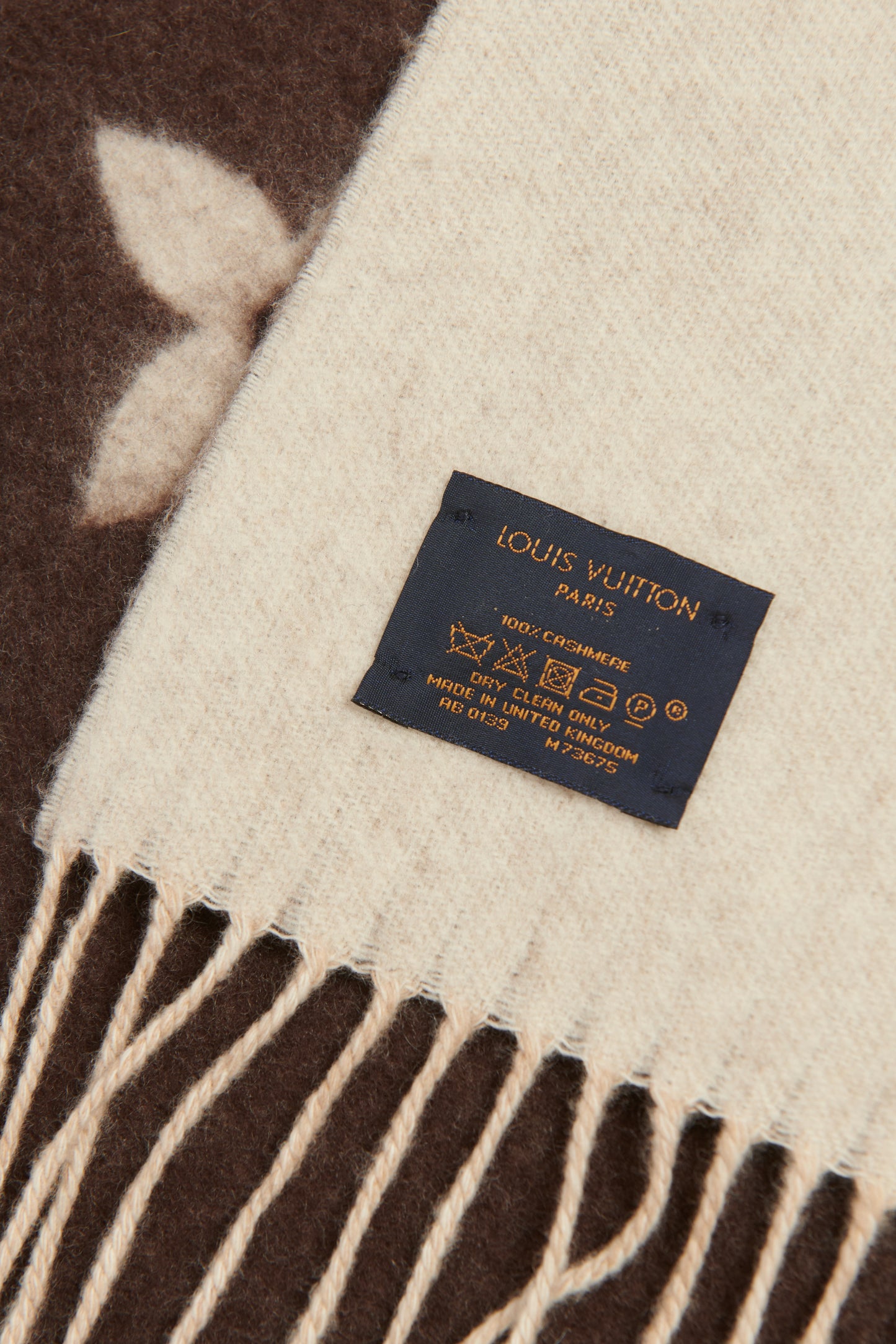 Brown Cashmere Preowned Reykjavik Ombre Scarf