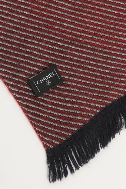 Red Cashmere Preowned Coco Fringed Scarf