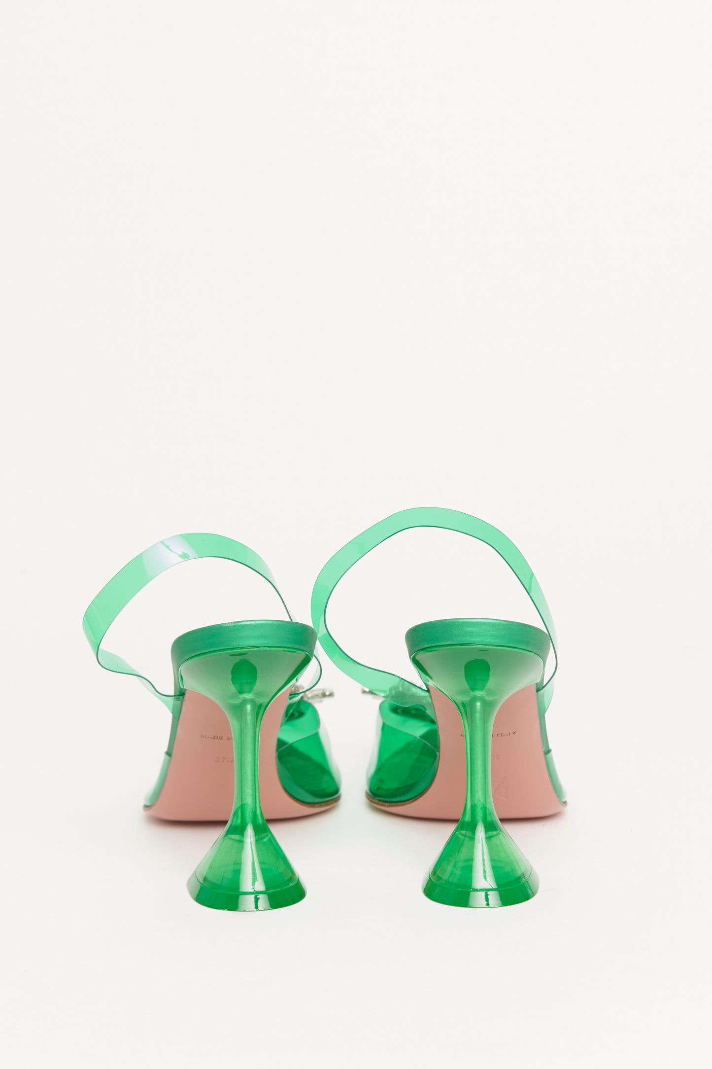 Green PVC preowned Begum Crystal Slingback Pumps