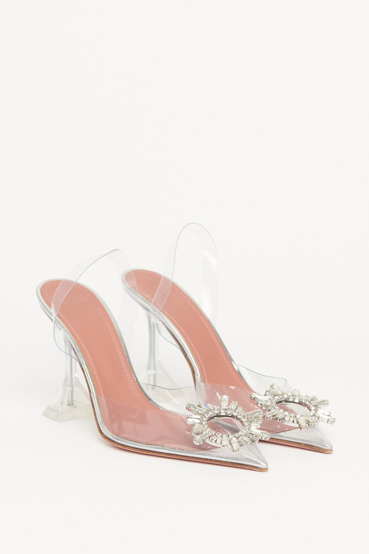 Clear PVC preowned Begum Crystal Slingback Pumps