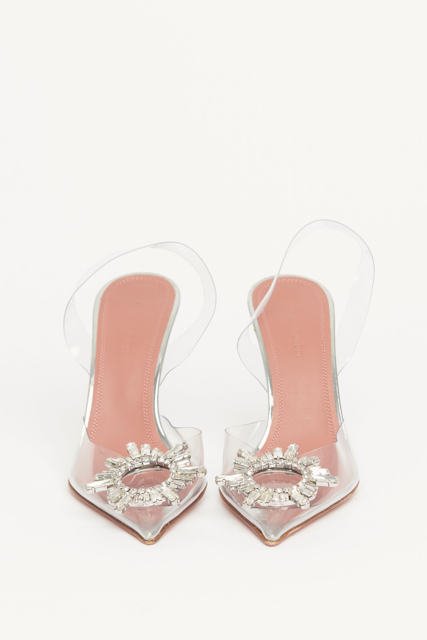 Clear PVC preowned Begum Crystal Slingback Pumps