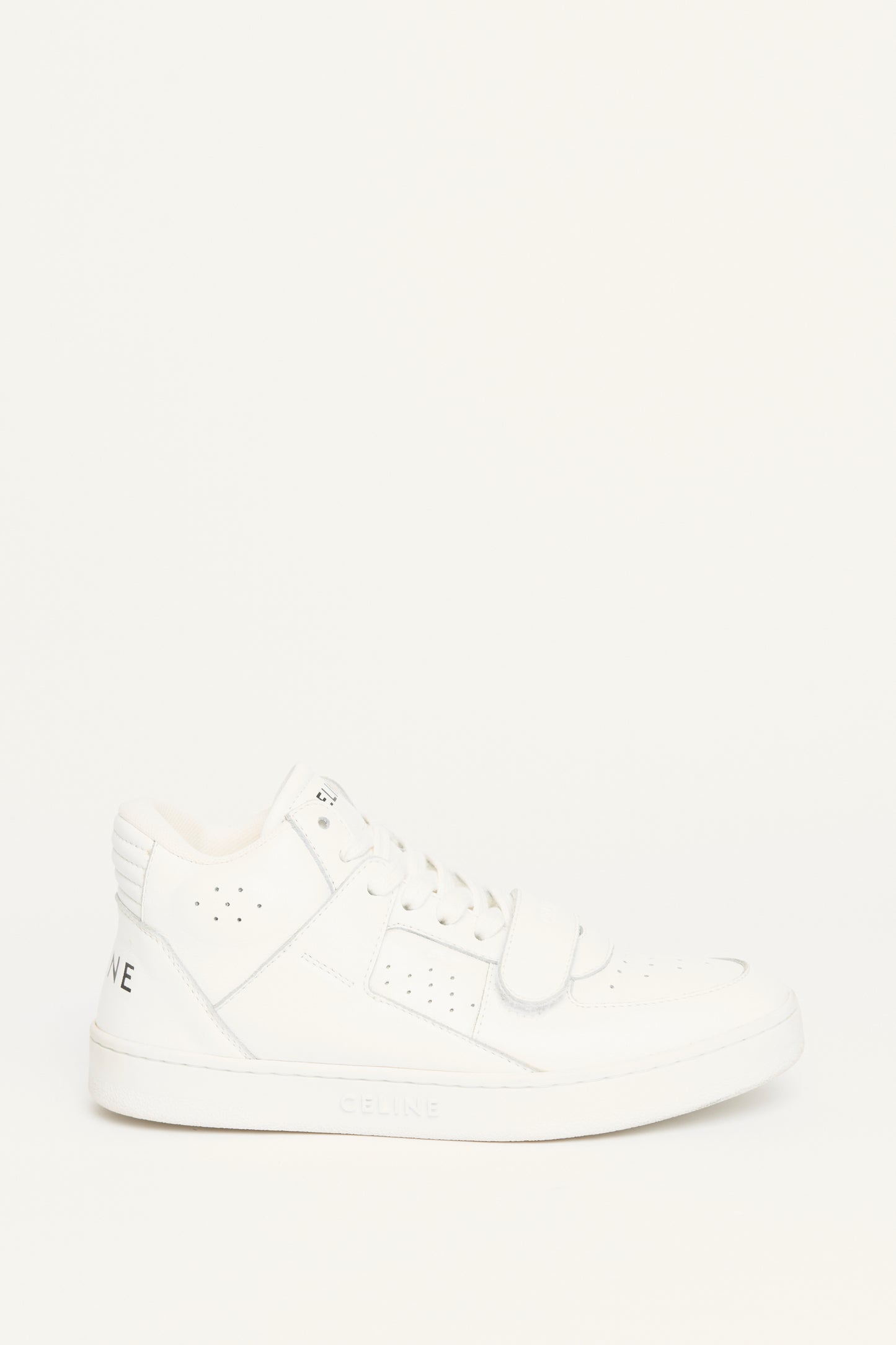 White Leather Preowned CT-02 High Top Sneakers