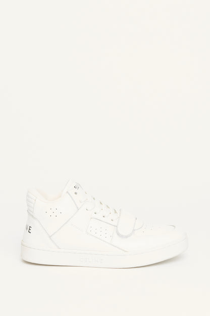 White Leather Preowned CT-02 High Top Sneakers