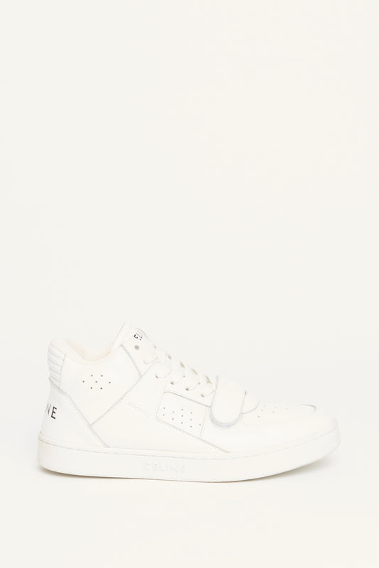 White Leather Preowned CT-02 High Top Sneakers