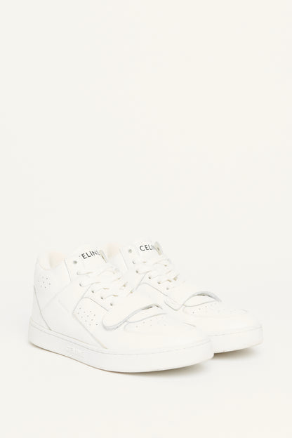 White Leather Preowned CT-02 High Top Sneakers