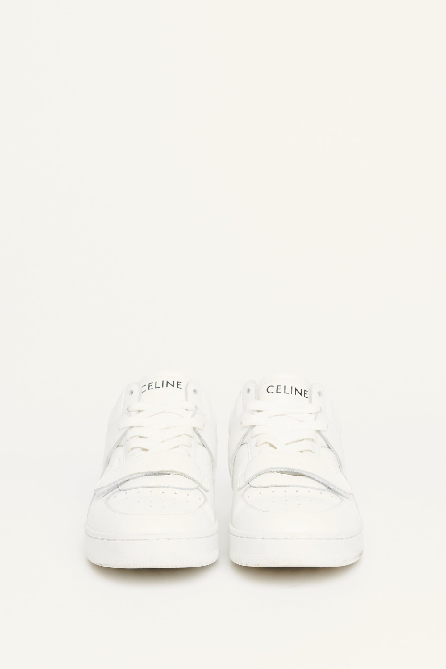 White Leather Preowned CT-02 High Top Sneakers