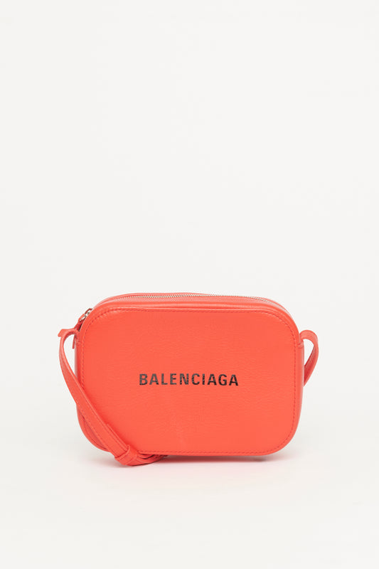 Red Leather Logo Everyday Camera Crossbody Bag