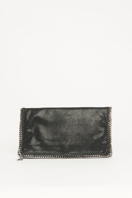 2012 Black Faux Suede Preowned Falabella Clutch Bag