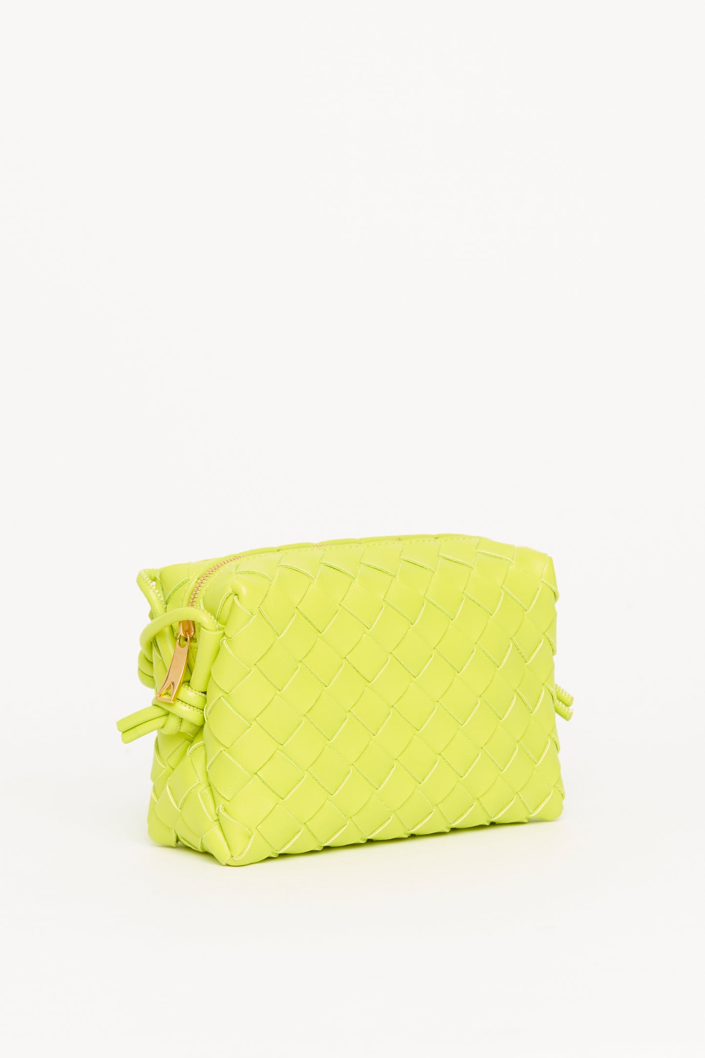 Acid Kiwi Nappa Preowned Mini Loop Intrecciato Crossbody Bag