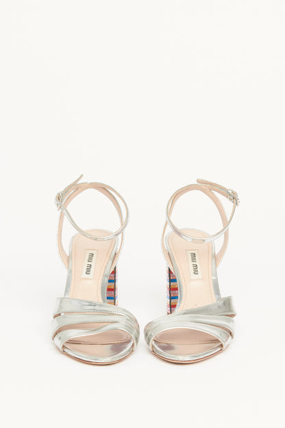 Silver Leather Rainbow Preowned Heels