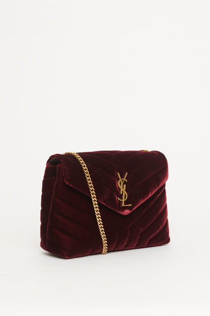 Burgundy Velvet Small Loulou Preowned Bag