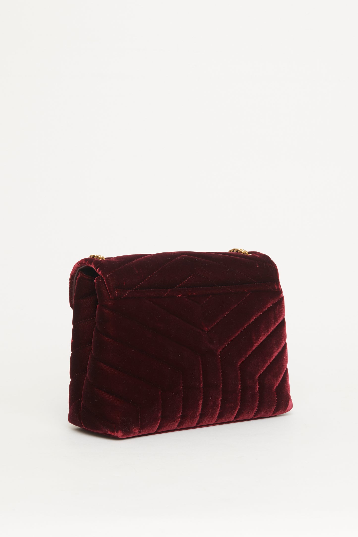 Burgundy Velvet Small Loulou Preowned Bag