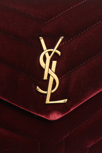 Burgundy Velvet Small Loulou Preowned Bag