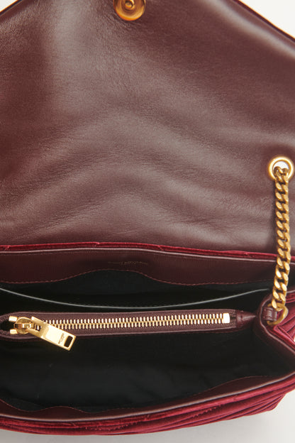 Burgundy Velvet Small Loulou Preowned Bag