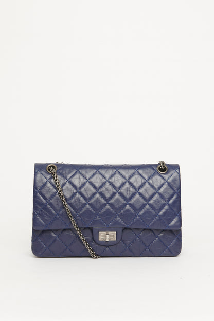 Blue 2.55 Reissue Quilted Leather 227 Preowned Flap Bag