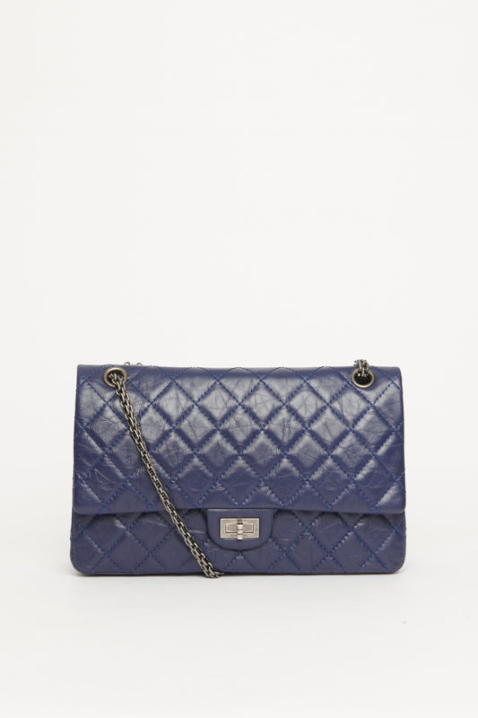 Blue 2.55 Reissue Quilted Leather 227 Preowned Flap Bag