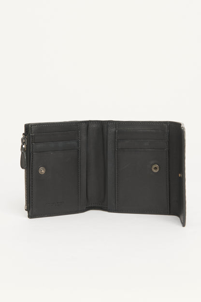 Black Nappa Intrecciato Trifold Preowned Wallet