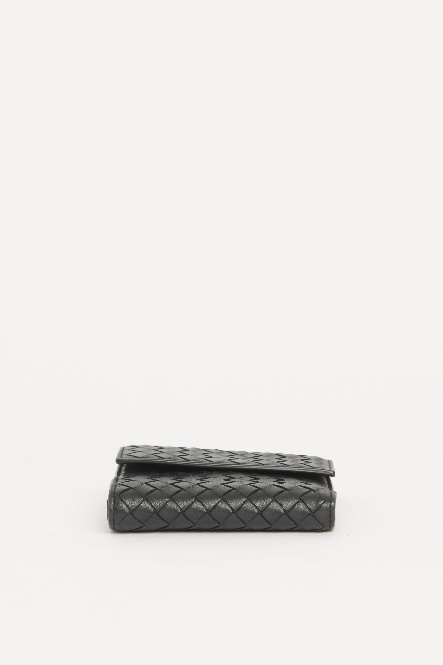 Black Nappa Intrecciato Trifold Preowned Wallet