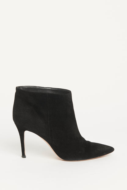 Black Suede Stiletto Preowned Ankle Boots