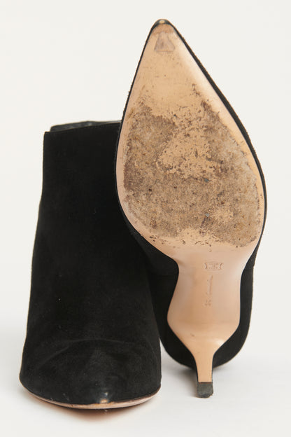 Black Suede Stiletto Preowned Ankle Boots