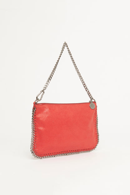 Orange Faux Leather Falabella Preowned Shoulder Bag