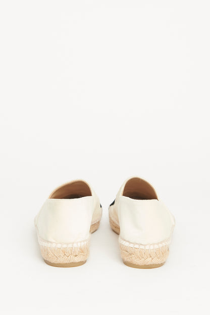 White Velvet Cap Toe CC Preowned Espadrilles