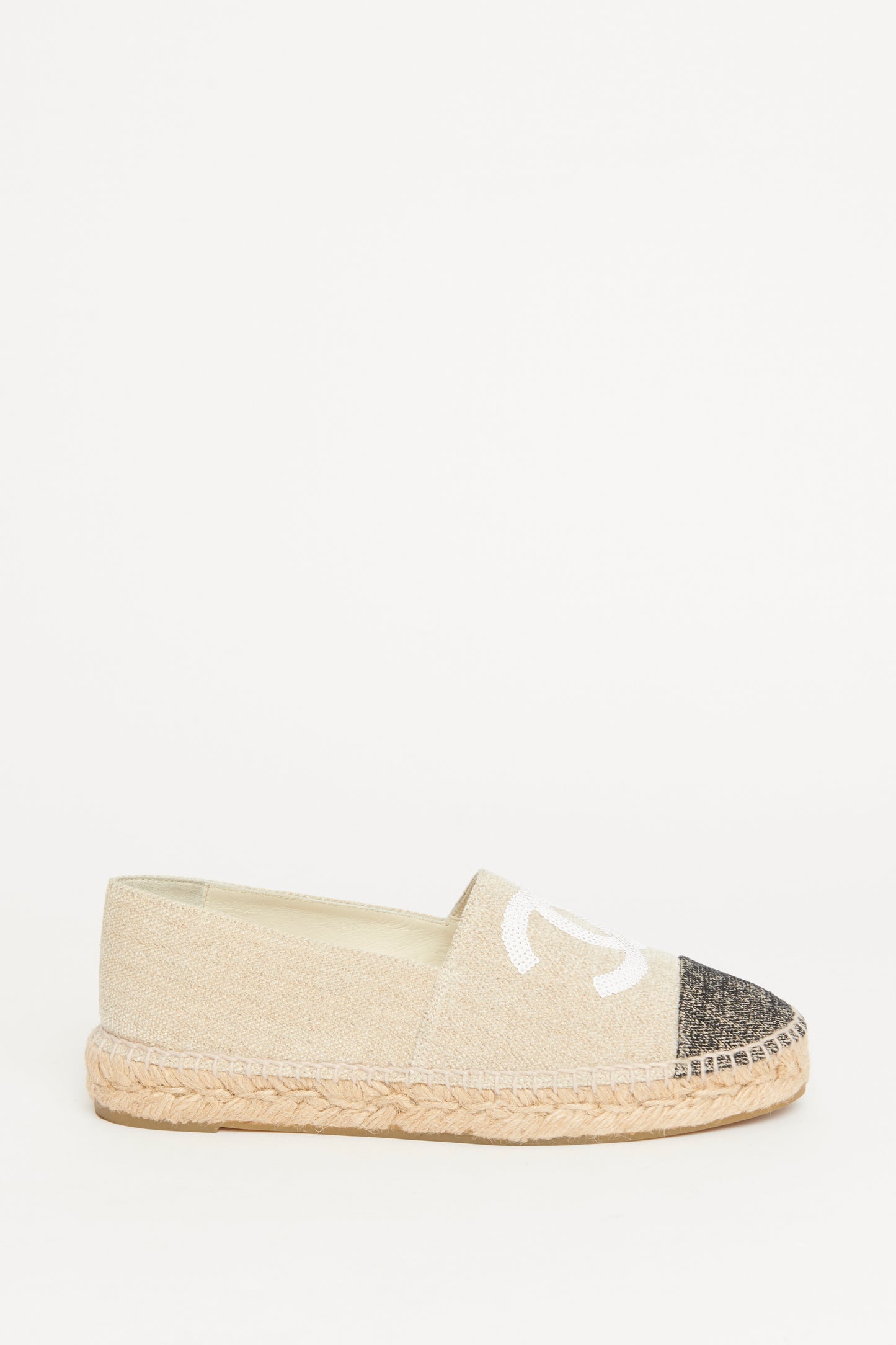 Beige Canvas Cap Toe CC Preowned Espadrilles