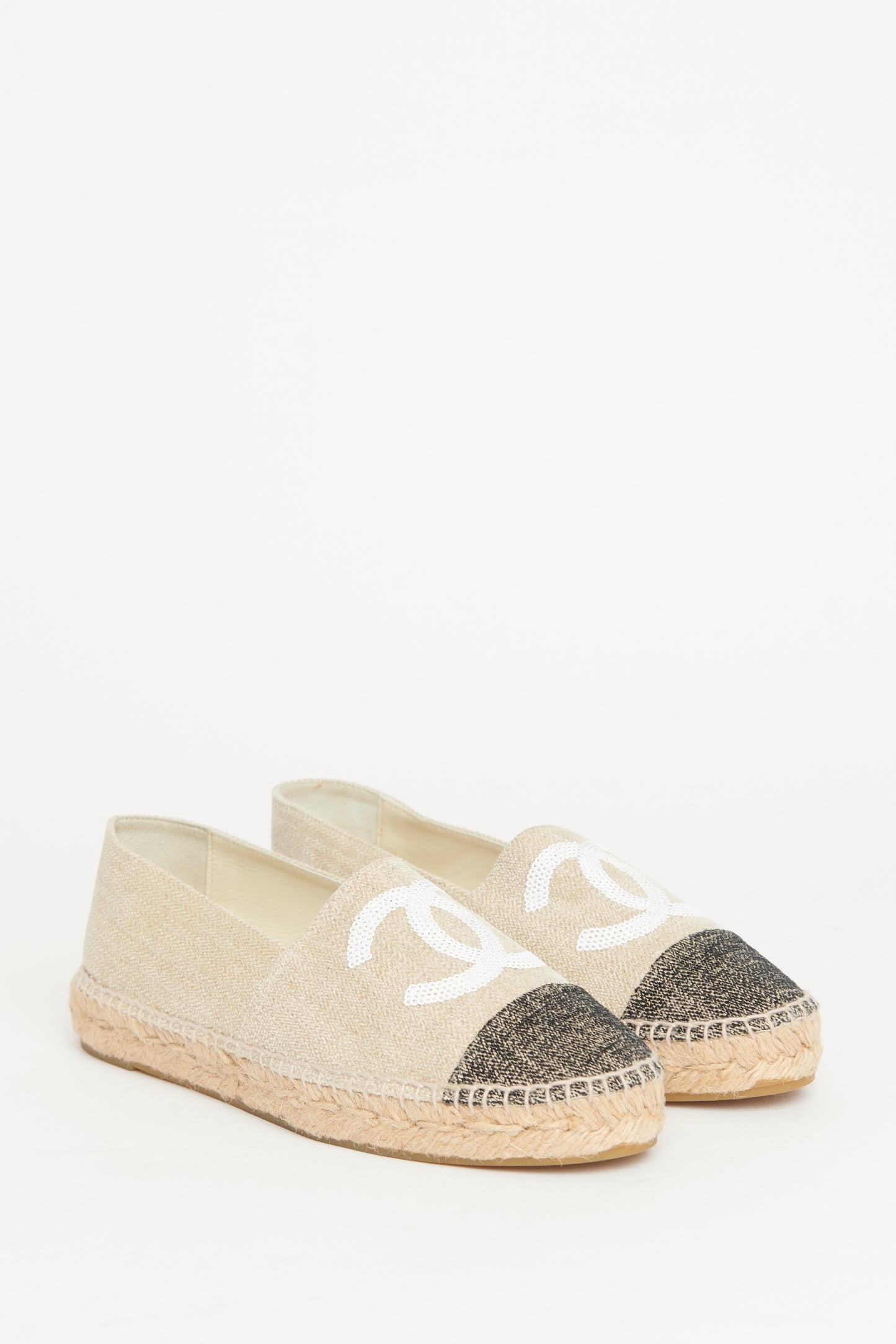 Beige Canvas Cap Toe CC Preowned Espadrilles