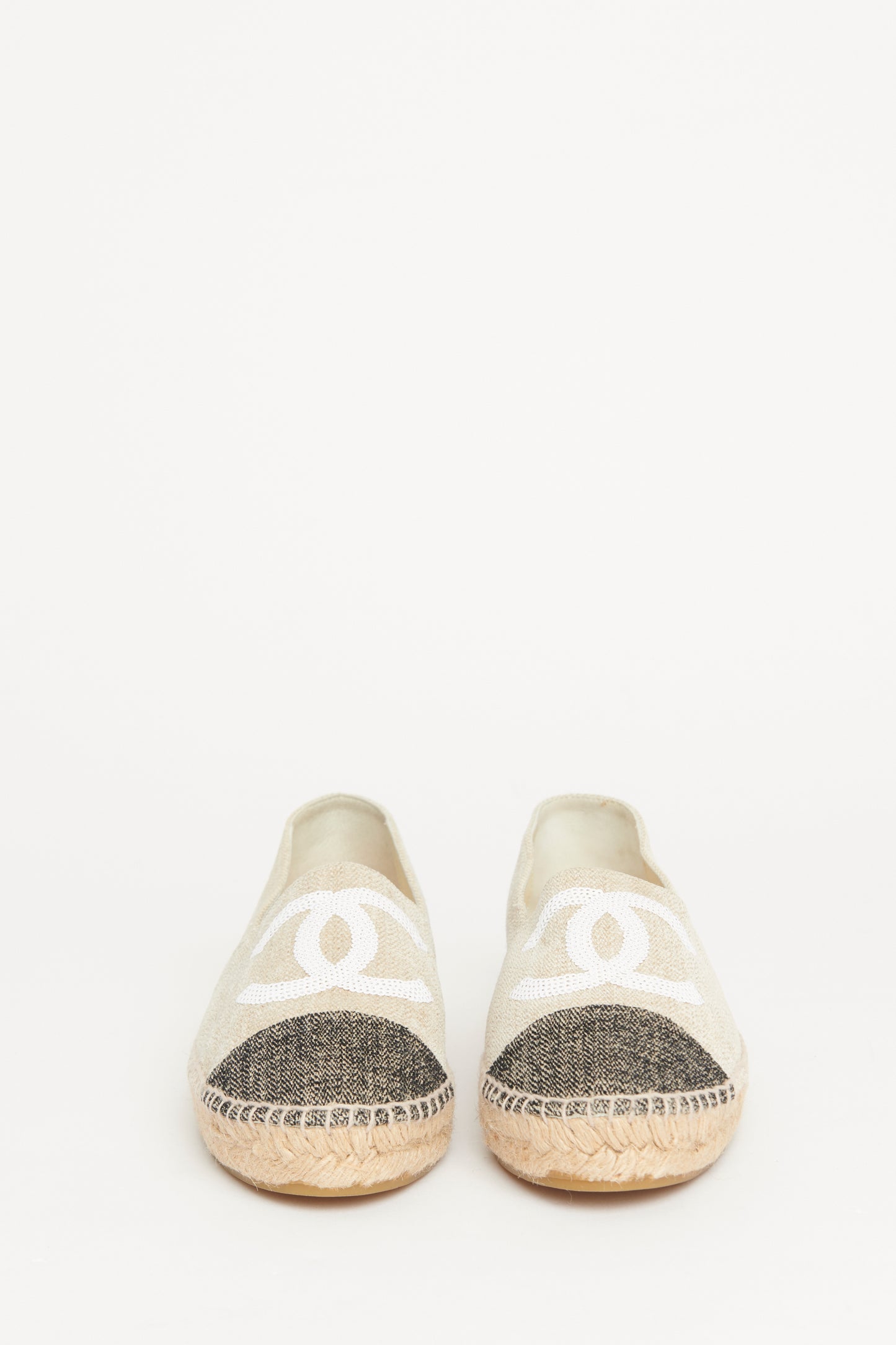 Beige Canvas Cap Toe CC Preowned Espadrilles