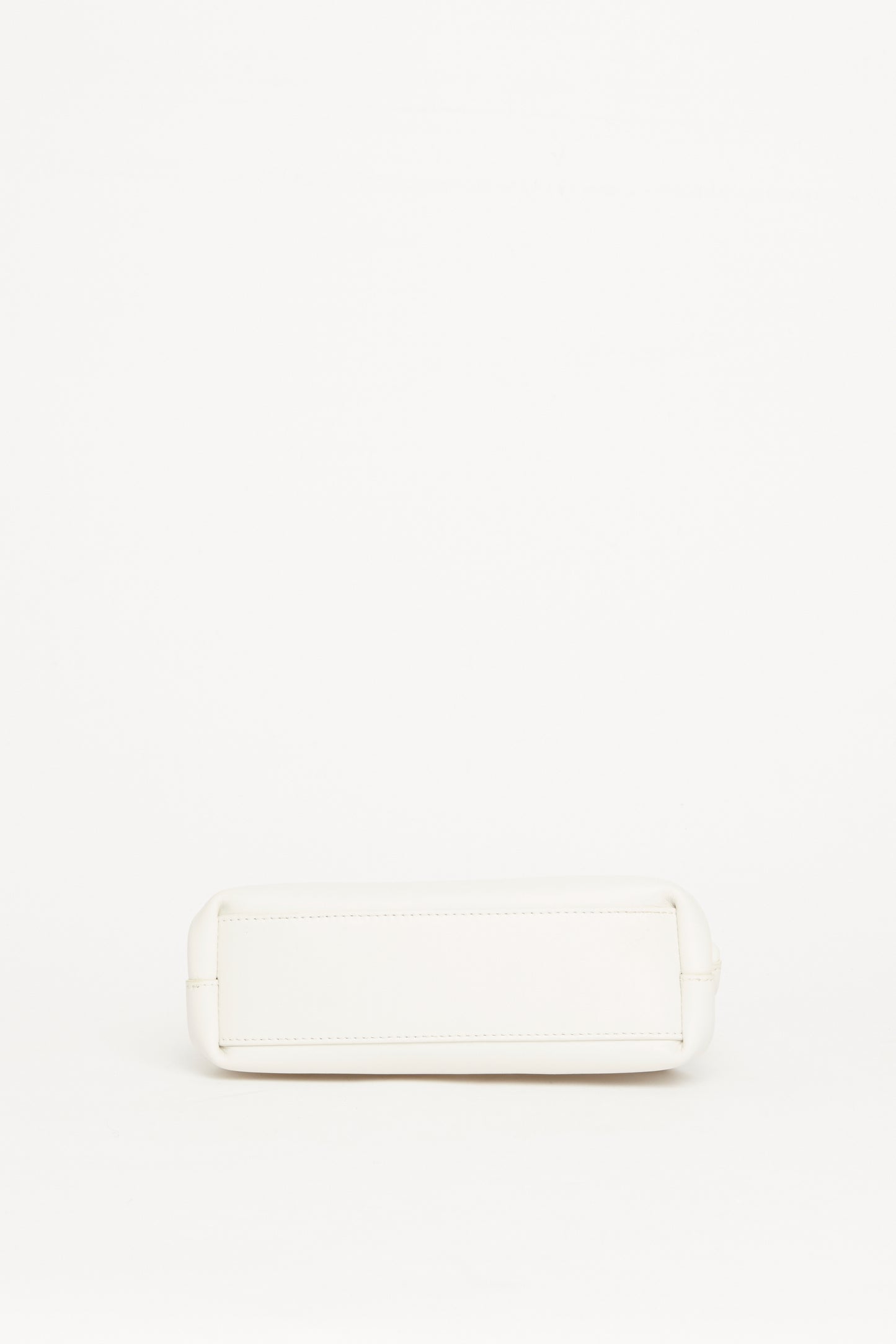 White Leather Preowned Point Top Handle Bag