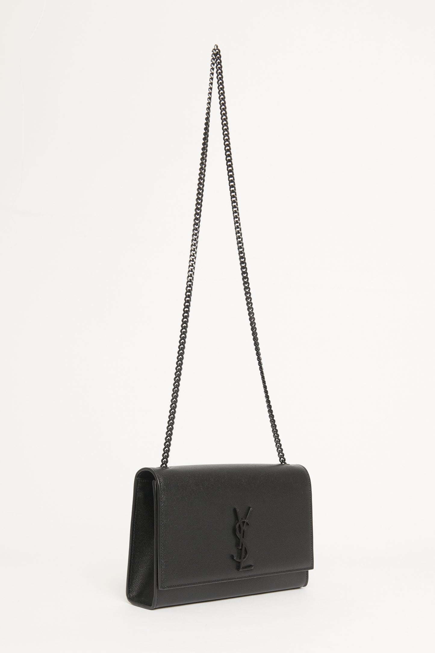 Black Leather Medium Kate Grain De Poudre Crossbody Bag