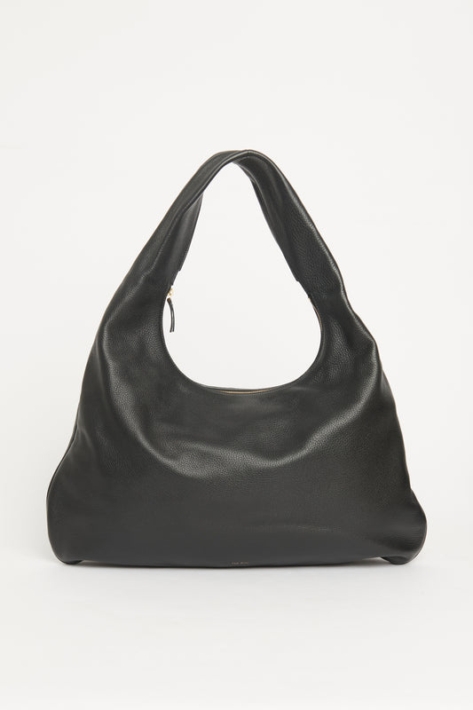 Black Leather Everyday Hobo Preowned Shoulder Bag