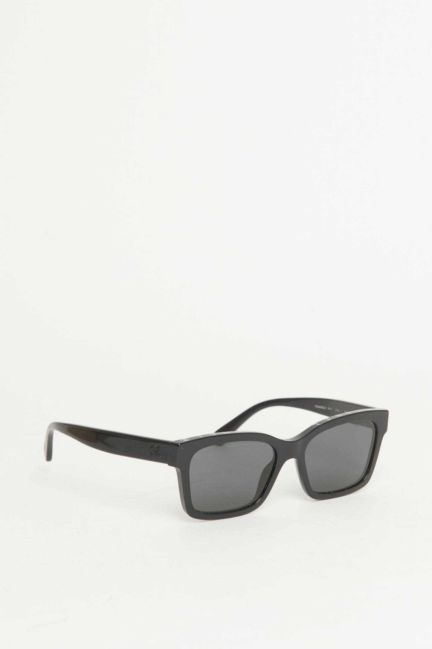 Black Acetate Square Framed Preowned Sunglasses