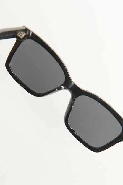 Black Acetate Square Framed Preowned Sunglasses