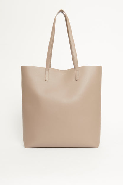 2018 Taupe Leather North/South Preowned Shopping Tote