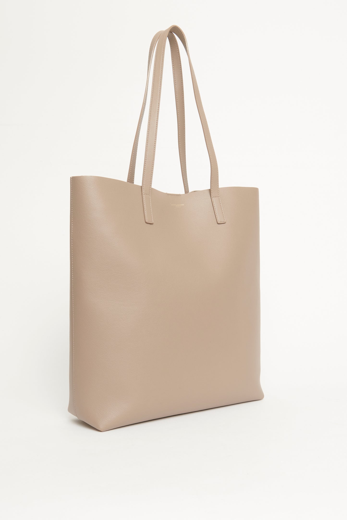 2018 Taupe Leather North/South Preowned Shopping Tote