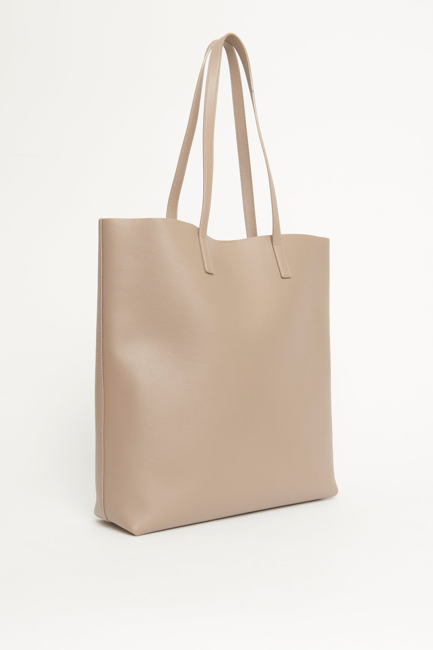 2018 Taupe Leather North/South Preowned Shopping Tote