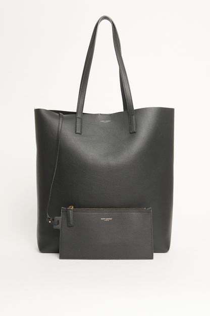 2018 Black Leather North/South Preowned Shopping Tote