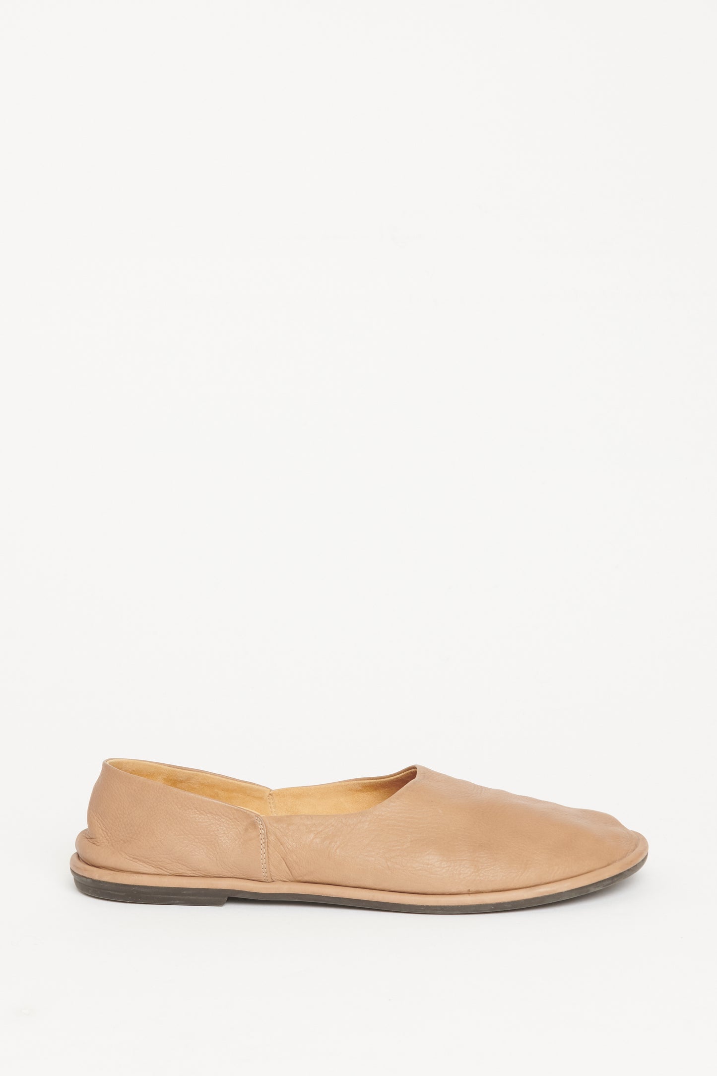 Taupe Leather Canal Preowned Flats