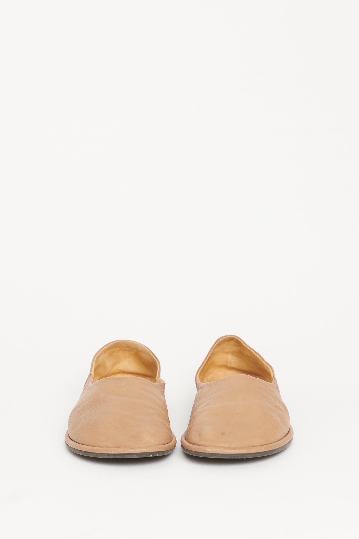 Taupe Leather Canal Preowned Flats