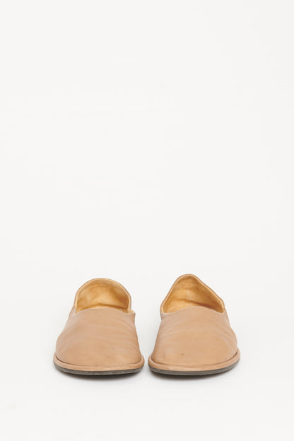 Taupe Leather Canal Preowned Flats