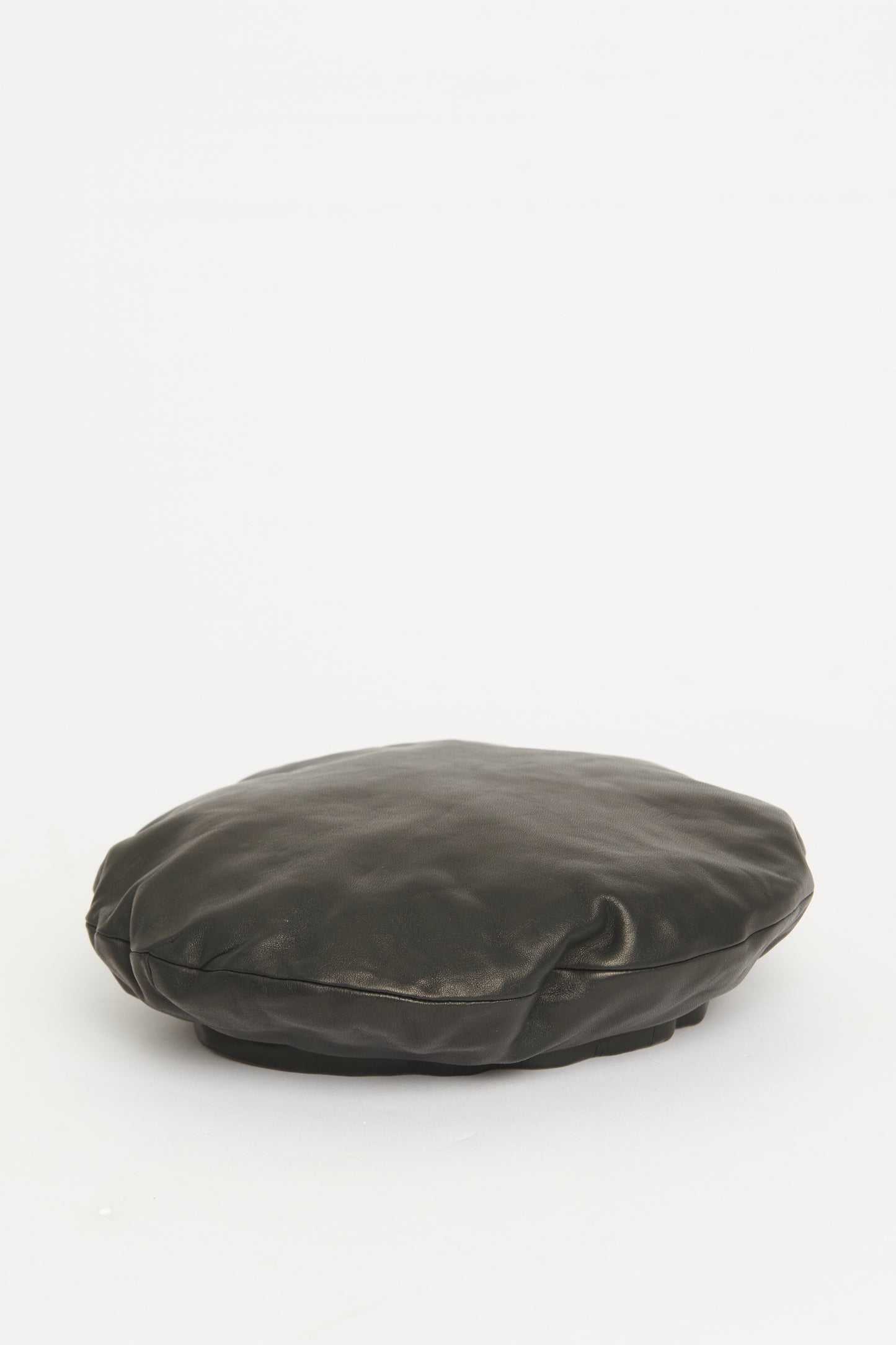 Black Leather Preowned Beret