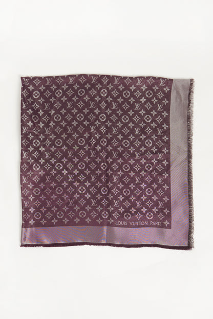 Amarante Monogram Shine Preowned Scarf